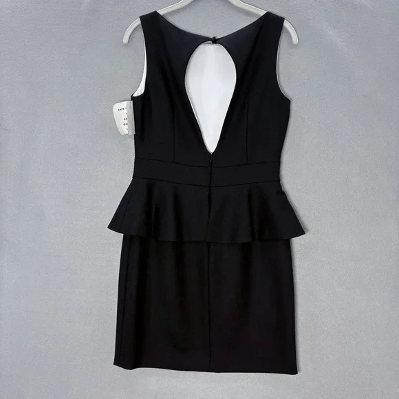 Alice + Olivia Sleeveless Peplum Dress Small  Black Wool Lined Wedding Party NWT - Picture 5 of 15